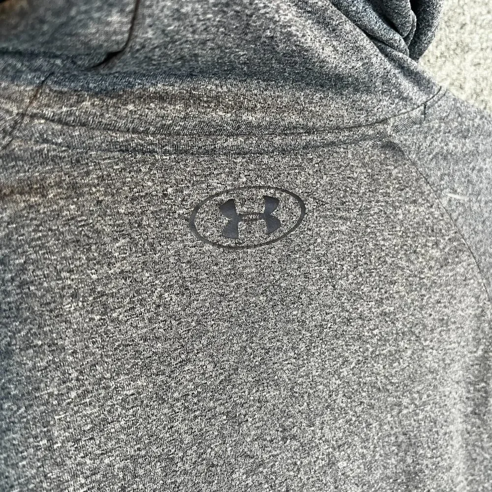 Under Armour Shirt Mens Large Blue‎ Hooded Tshirt Long Sleeve Stretch Flaw